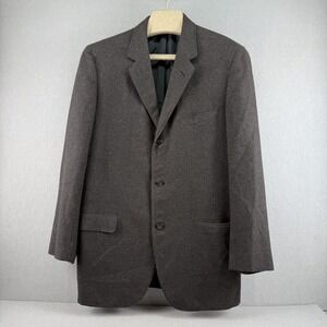 Vintage Hart Schaffner Marx Blazer Mens 42R Grey Wool 3 Button Dark Academia USA